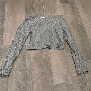 SlS Apparel Girls Cropped Gray Long Sleeve Size M